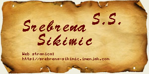 Srebrena Sikimić vizit kartica